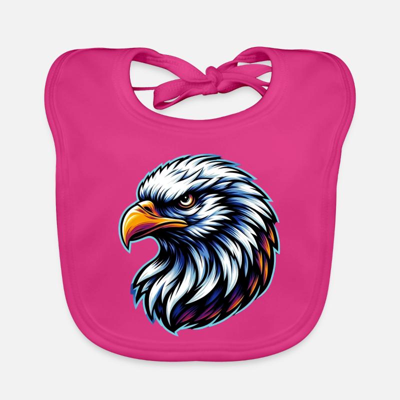 Bald Eagle - Organic Baby Bibs - fuchsia