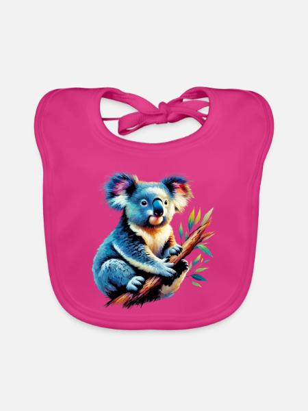 Koala - Baby Bio-Lätzchen - Fuchsia