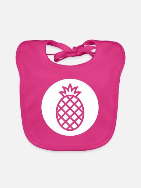 ananas - Bavoir bio Bébé - fuchsia - Devant