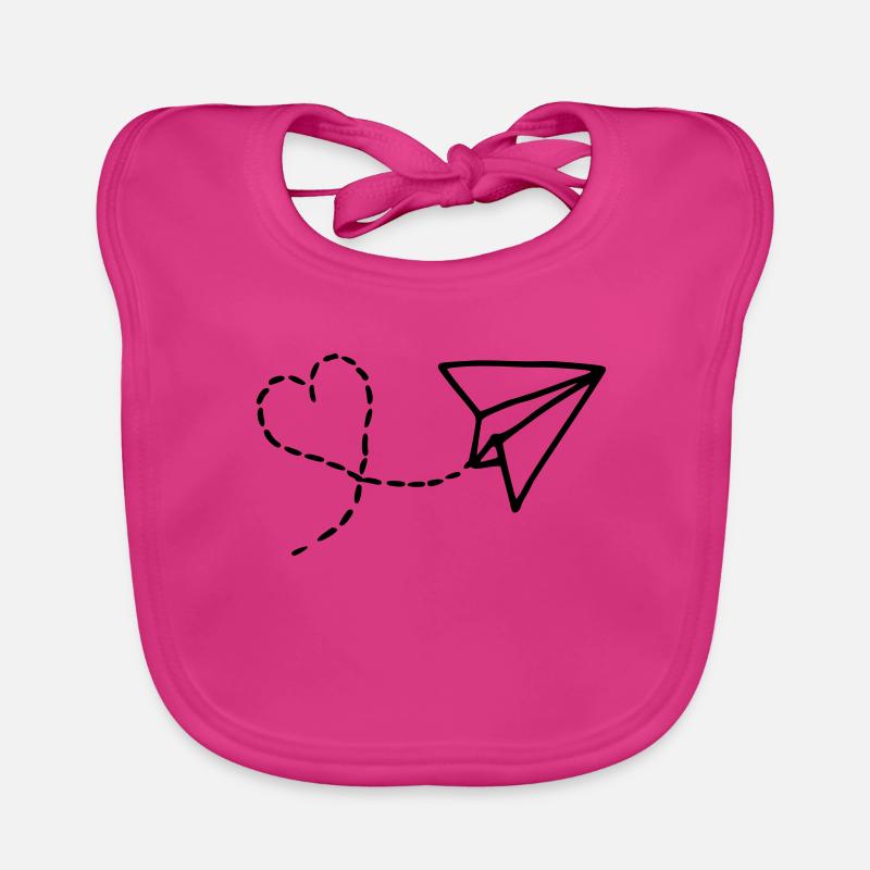 Airplane with a heart shape Organic Baby Bibs
