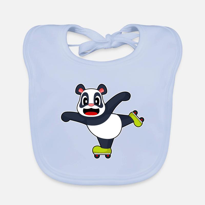 Panda Patins à roues alignées Bavoir bio Bébé