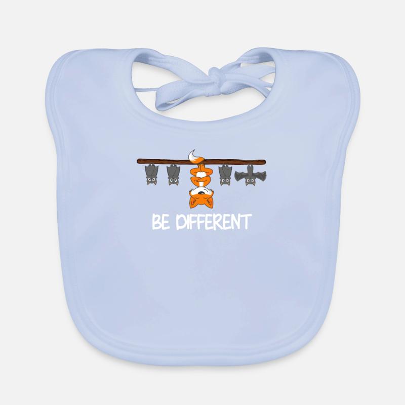 Fledermäuse & Fuchs sind be different als Geschenk Baby Bio-Lätzchen
