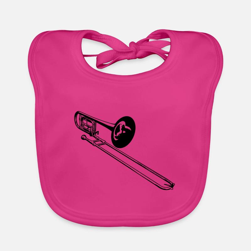 Trombone - Bavoir bio Bébé - fuchsia
