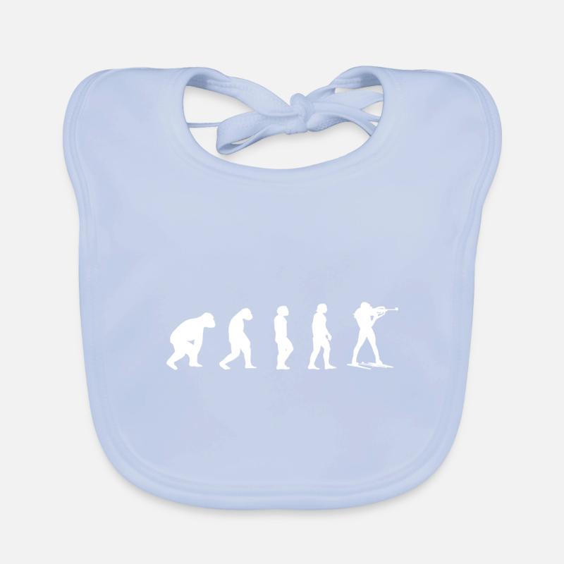 Biathlet Evolution Biathlon Geschenk Wintersport Baby Bio-Lätzchen