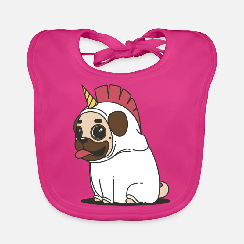 Mops Einhorn Baby Bio-Lätzchen