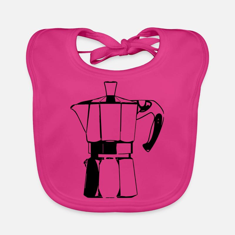 Espressomaschine schwarz - Baby Bio-Lätzchen - Fuchsia