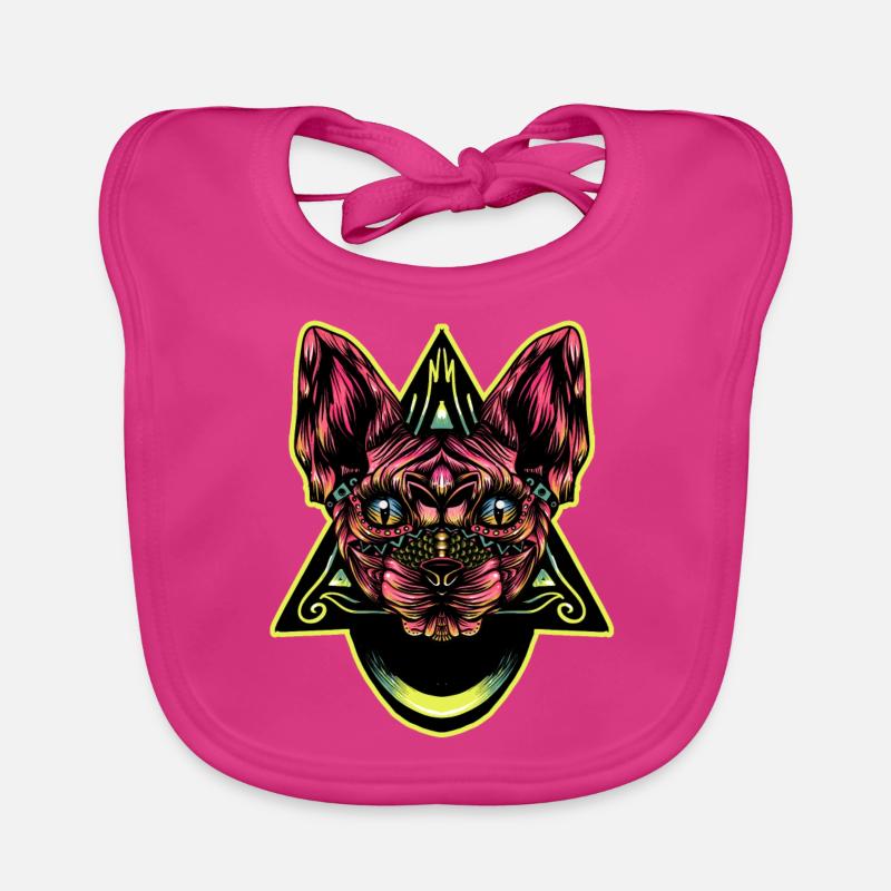 Couleur florale de Sphynx - Bavoir bio Bébé - fuchsia