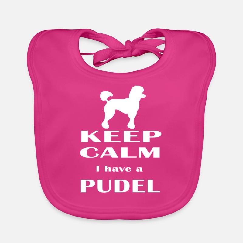 Pudel Hund Keep calm Geschenk Baby Bio-Lätzchen