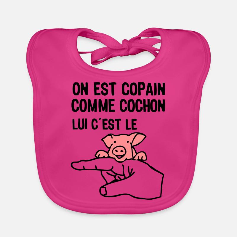 copain comme cochon citation expression doigt Bavoir bio Bébé