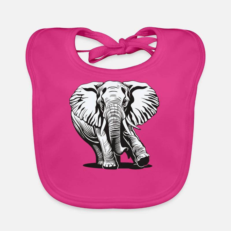 Elefant Elephant Tier Zoo Afrika Safari Savanne Baby Bio-Lätzchen