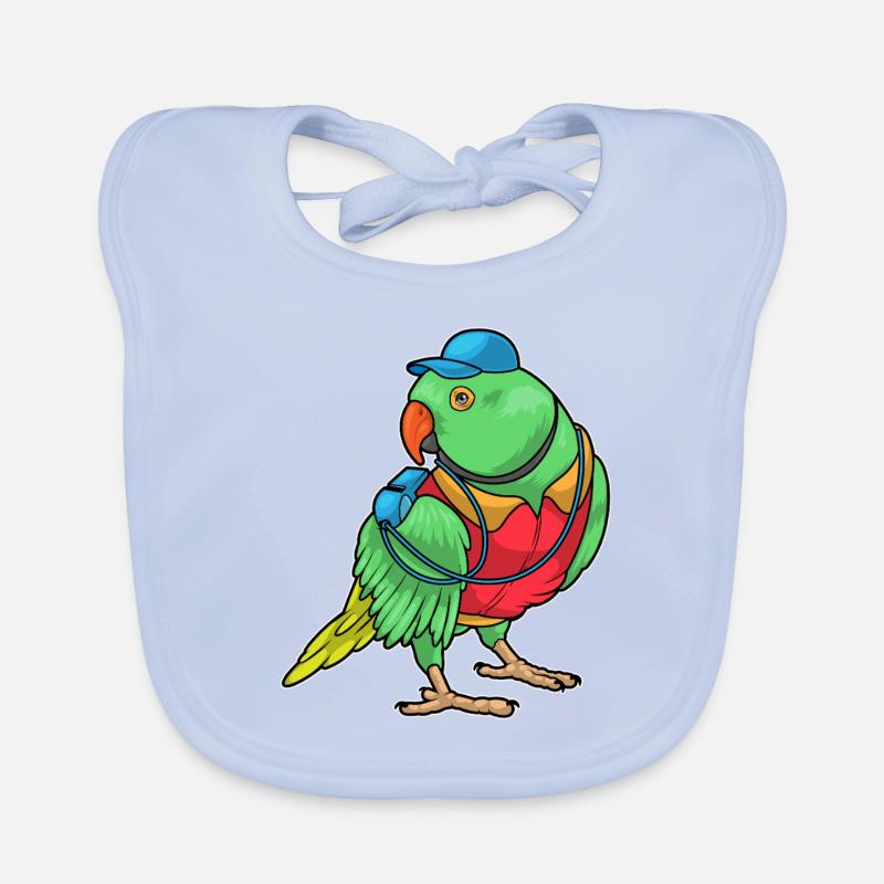 Parrot Referee Whistle Organic Baby Bibs