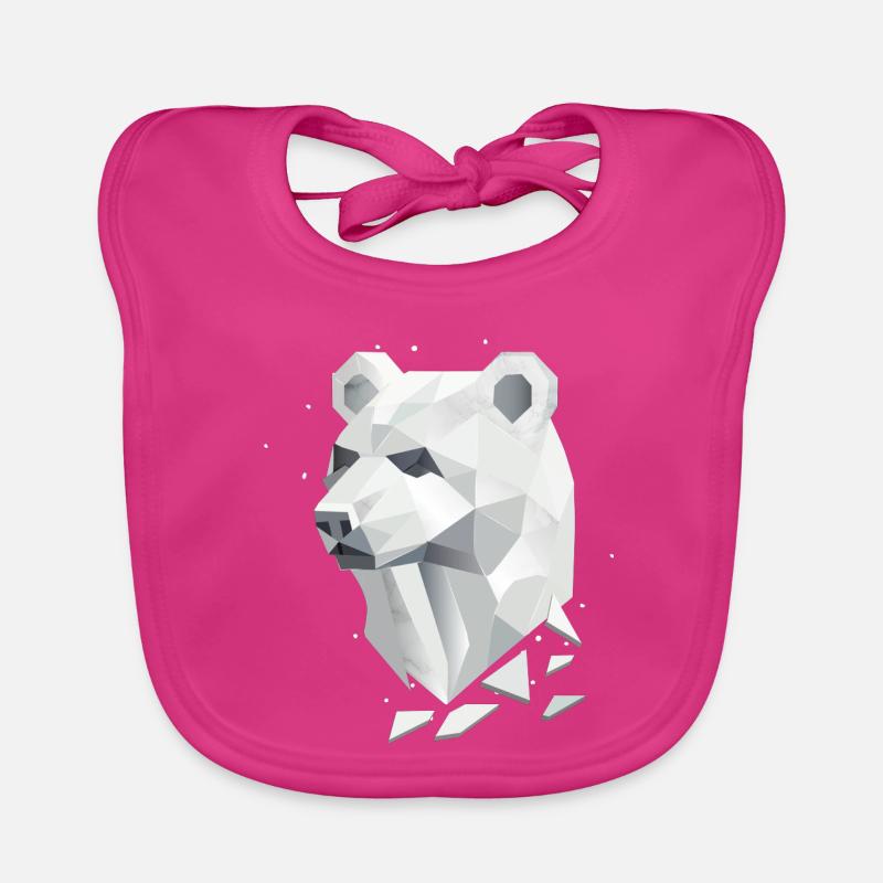 Tête d’ours géométrique – Force et tranquillité Bavoir bio Bébé