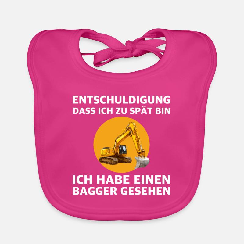 Ich habe einen Bagger gesehen | lustige Sprüche Baby Bio-Lätzchen