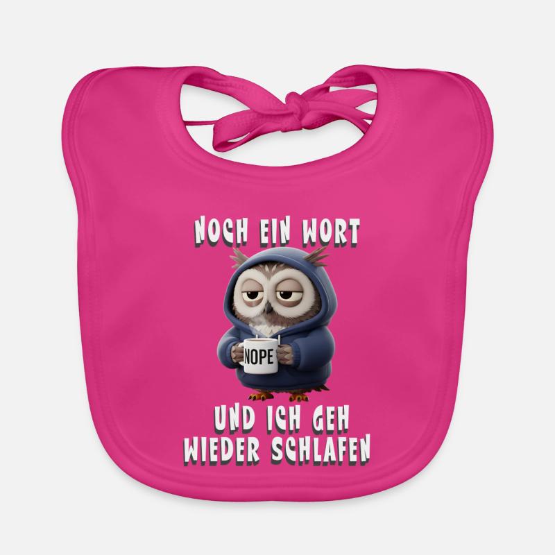 Müde Eule Humor Spruch Für Morgenmuffel Kaffee Baby Bio-Lätzchen