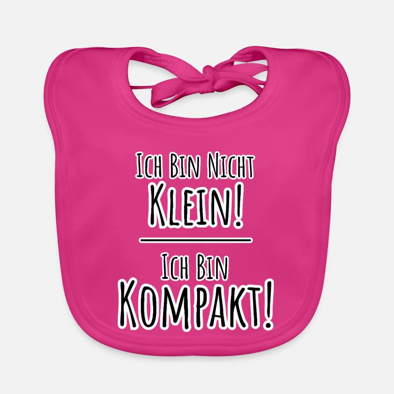 Je ne suis pas petit - je suis COMPACT ! - Bavoir bio Bébé - fuchsia
