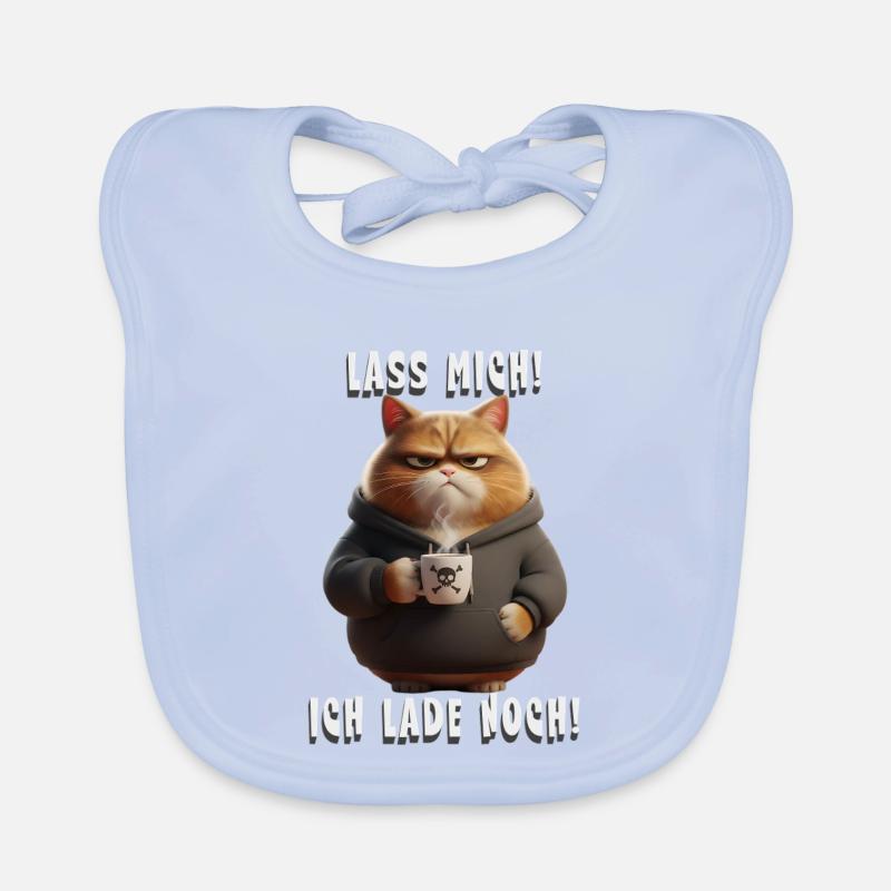 Lass mich! Ich lade noch – Müde Katze mit Kaffee Baby Bio-Lätzchen
