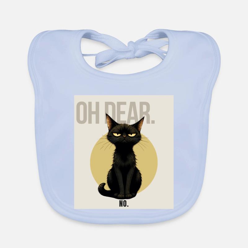 Oh Dear. – Sarcastic Black Cat Design Organic Baby Bibs