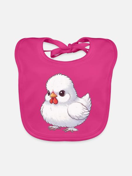 Seidenhuhn - Baby Bio-Lätzchen - Fuchsia