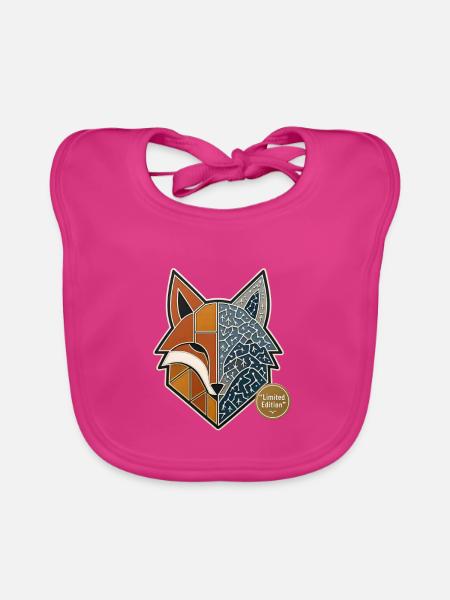 Fuchs Wikinger Runen Nordische Mythologie Pin - Baby Bio-Lätzchen - Fuchsia - Vorne