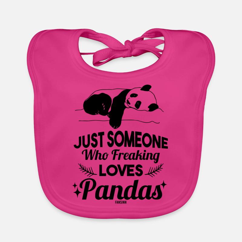 Panda - Bavoir bio Bébé - fuchsia
