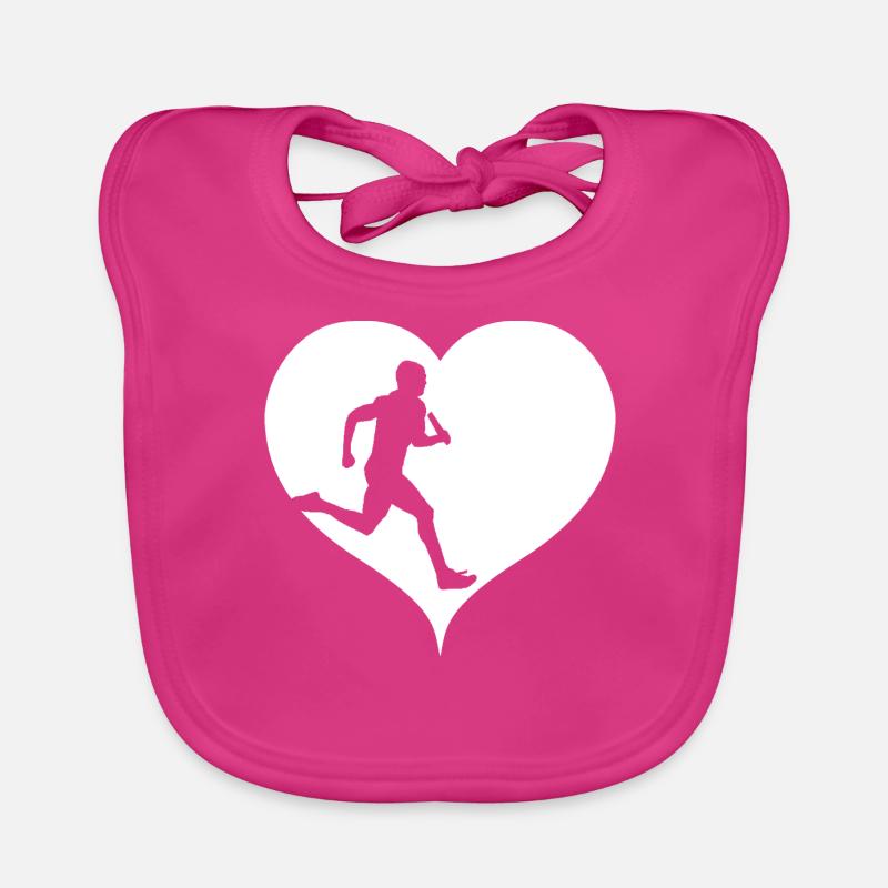 Athlétisme athlète course de relais en cours d'exécution Bavoir bio Bébé