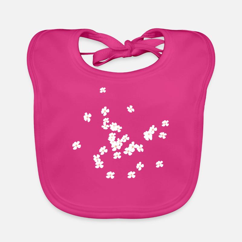 weiße Blümchen viele Blumen Frühling Flow Sommer Baby Bio-Lätzchen
