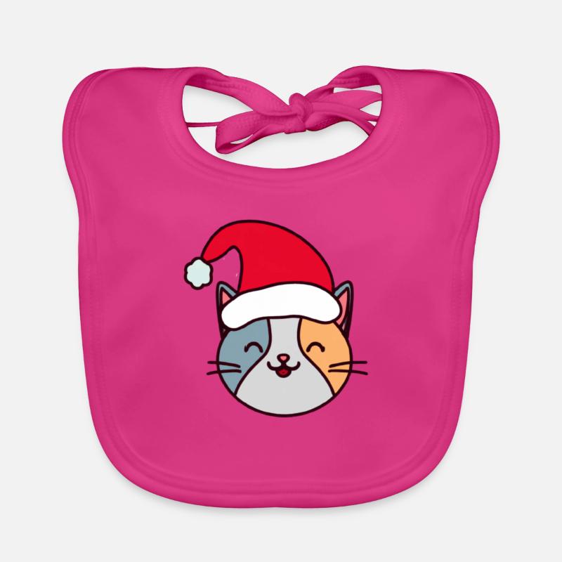 Idée cadeau chat de Noël mignon mignon Bavoir bio Bébé
