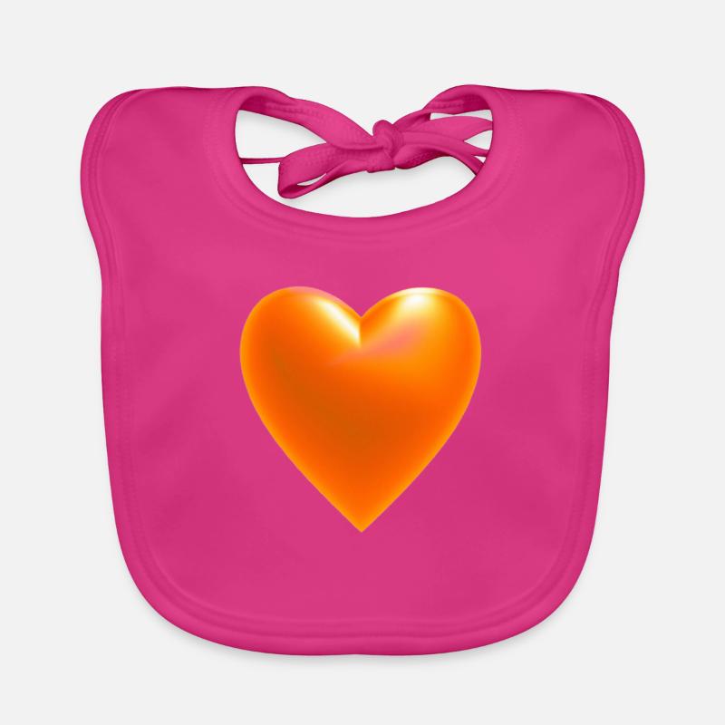 Herz orange Geschenkidee Baby Bio-Lätzchen