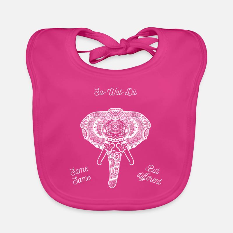 Sa Wat Dii - Same Same but Different Thailand - Baby Bio-Lätzchen - Fuchsia