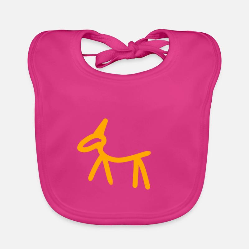 Höhlen Malerei - Baby Bio-Lätzchen - Fuchsia