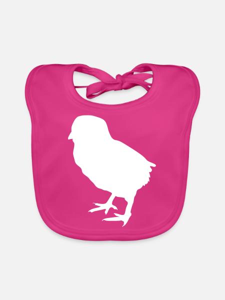 poussin - Bavoir bio Bébé - fuchsia - Devant