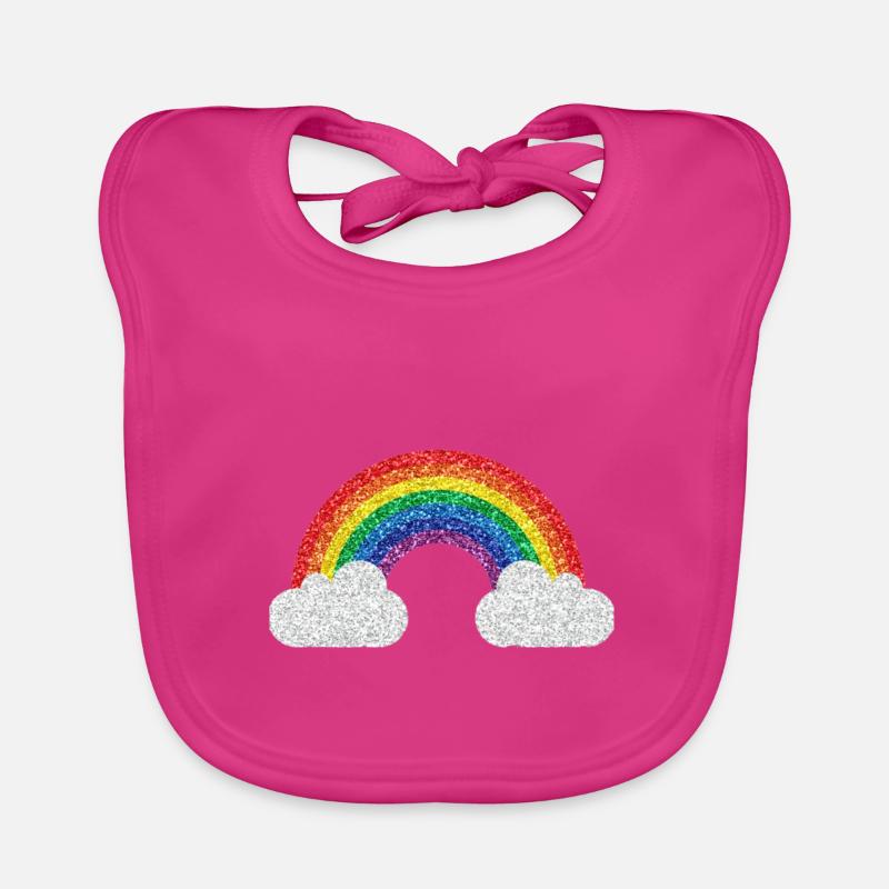 Glitter Rainbow Organic Baby Bibs