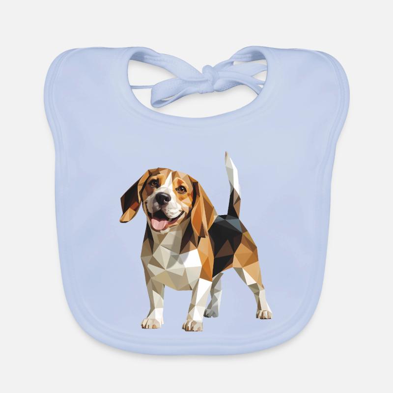Beagle - Cooles Low Poly Logo Baby Bio-Lätzchen
