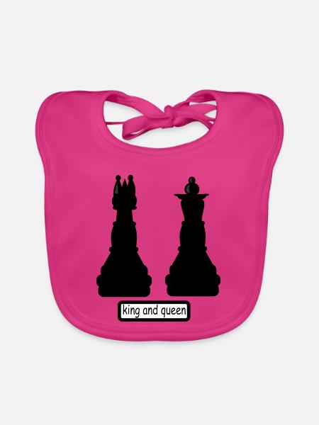 king_and_queen - Organic Baby Bibs - fuchsia