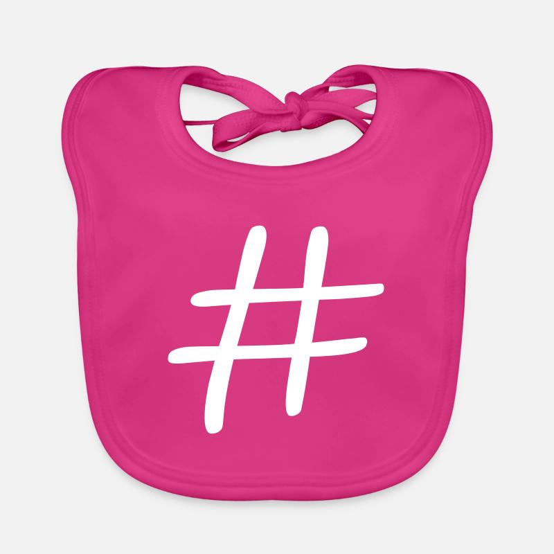 Hashtag - Bavoir bio Bébé - fuchsia