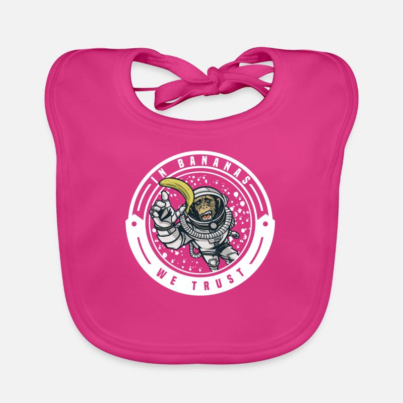 Singes Chimpanzés Singes Singes Banane Singe - Bavoir bio Bébé - fuchsia