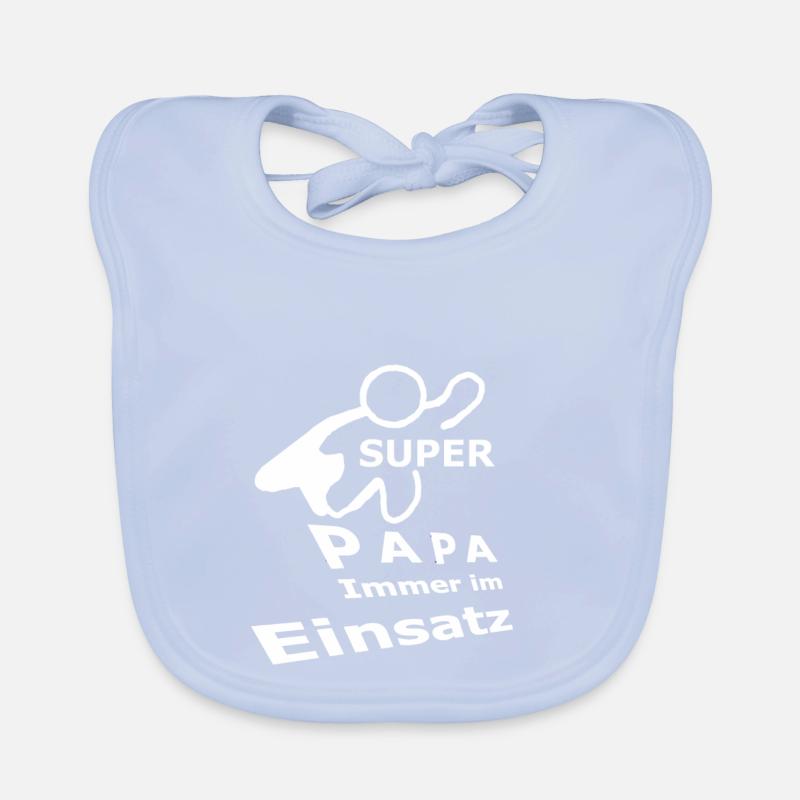 Super Papa Immer Im Einsatz - Weiß Baby Bio-Lätzchen