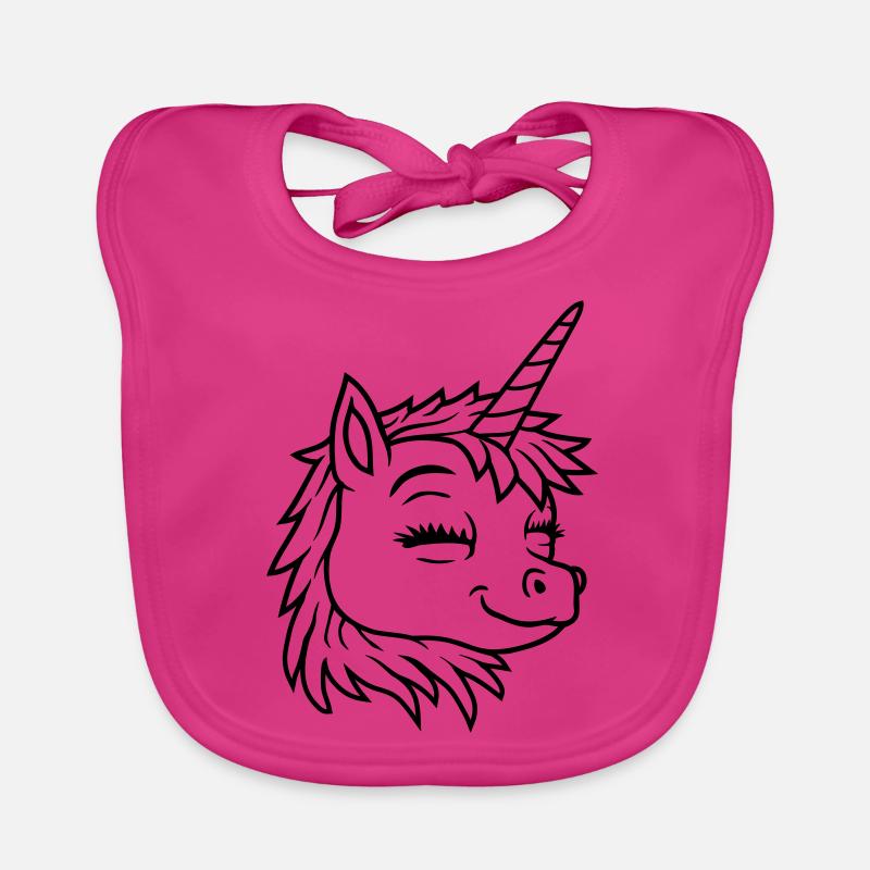 Gesicht glückliches Einhorn Comic Baby Bio-Lätzchen