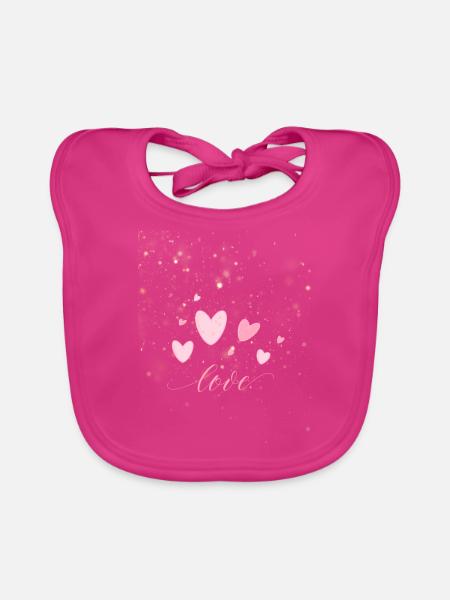 Love - Baby Bio-Lätzchen - Fuchsia