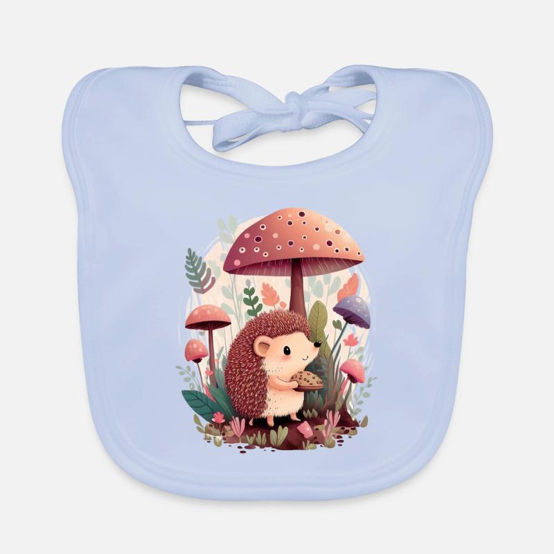 Bébé - Hérisson et champignons Bavoir bio Bébé