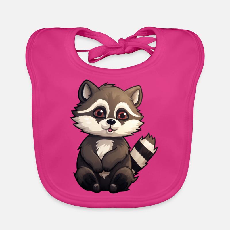 Waschbär - Baby Bio-Lätzchen - Fuchsia