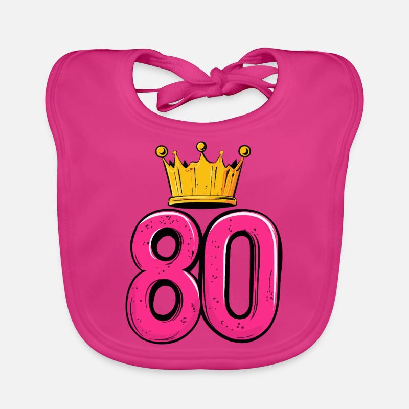 80 Number Crown Organic Baby Bibs