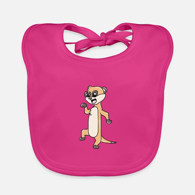 Suricate - Bavoir bio Bébé - fuchsia