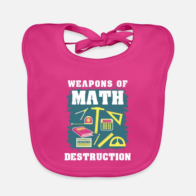 Cadeau math math - Bavoir bio Bébé - fuchsia