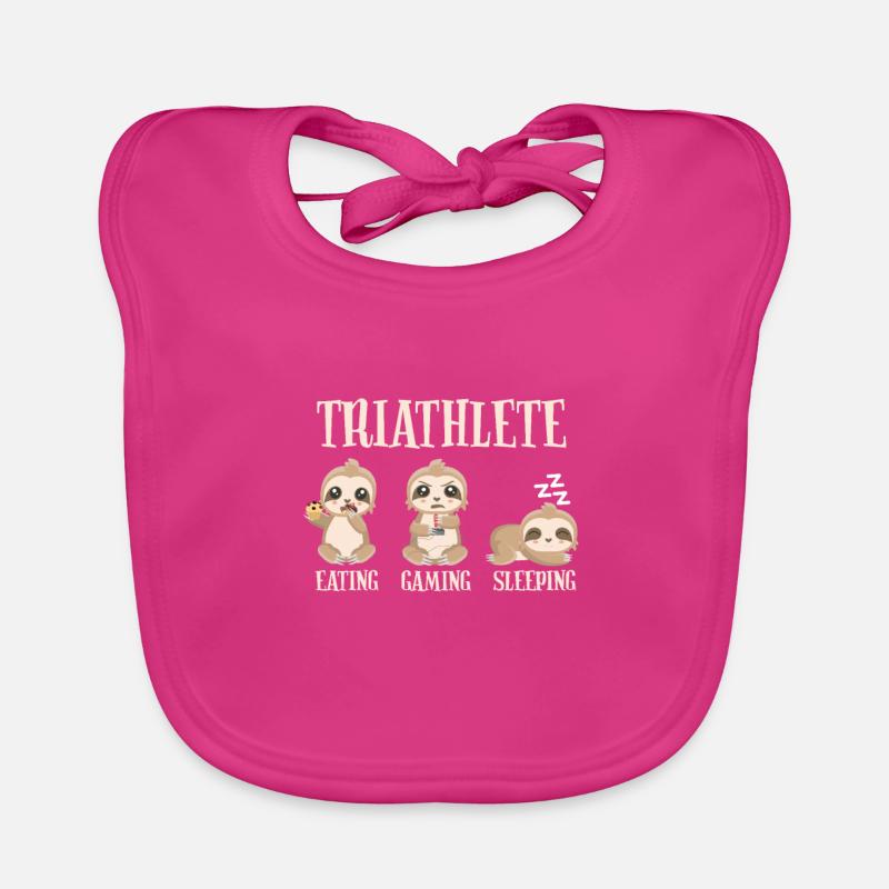 Gaming Sloth Eating Gaming Sleeping Organic Baby Bibs