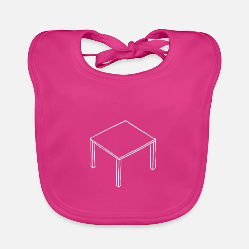 Table blanc - Bavoir bio Bébé - fuchsia