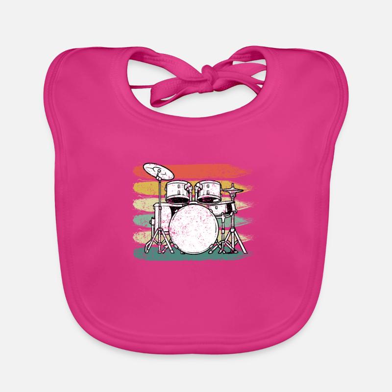 Tambours de batteur - Bavoir bio Bébé - fuchsia