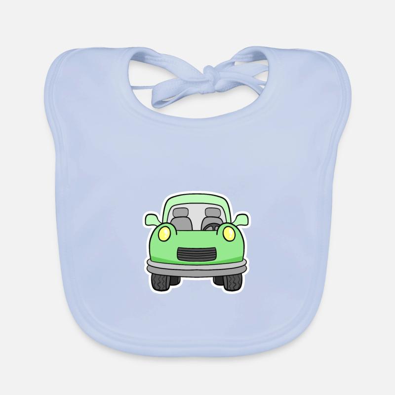 Vue frontale joyeuse de chariot vert Bavoir bio Bébé
