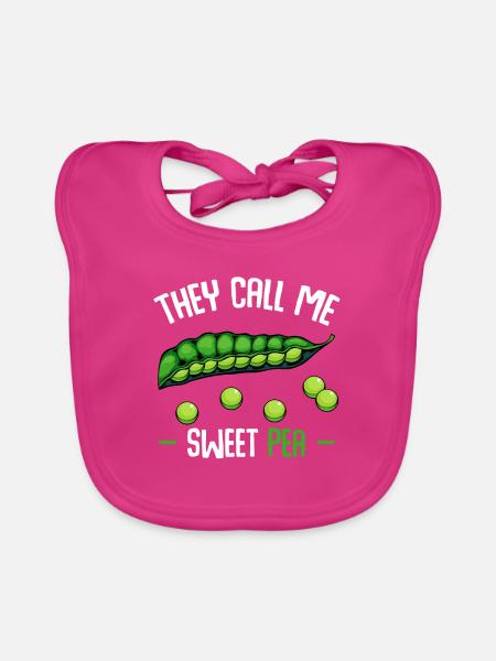 Sie nennen mich Sweet Pea - Baby Bio-Lätzchen - Fuchsia