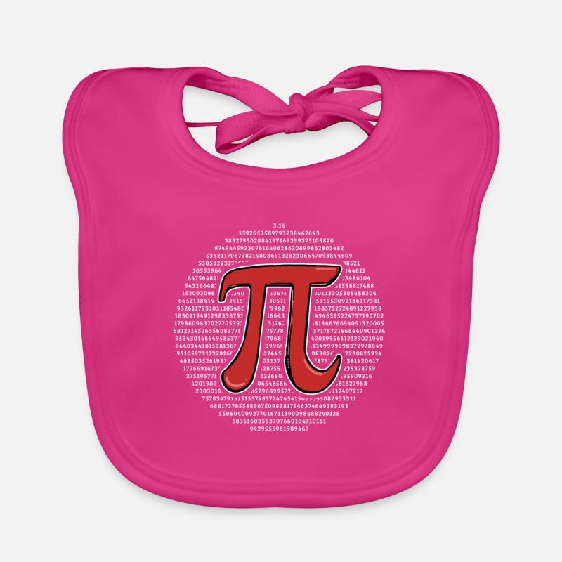 Pi Jour Pi Math - Bavoir bio Bébé - fuchsia